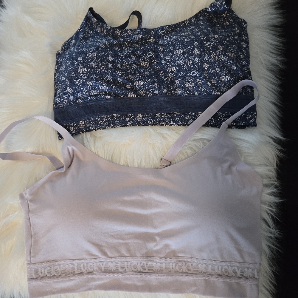 Lucky Brand Women's Floral and Lavender Bralette Set